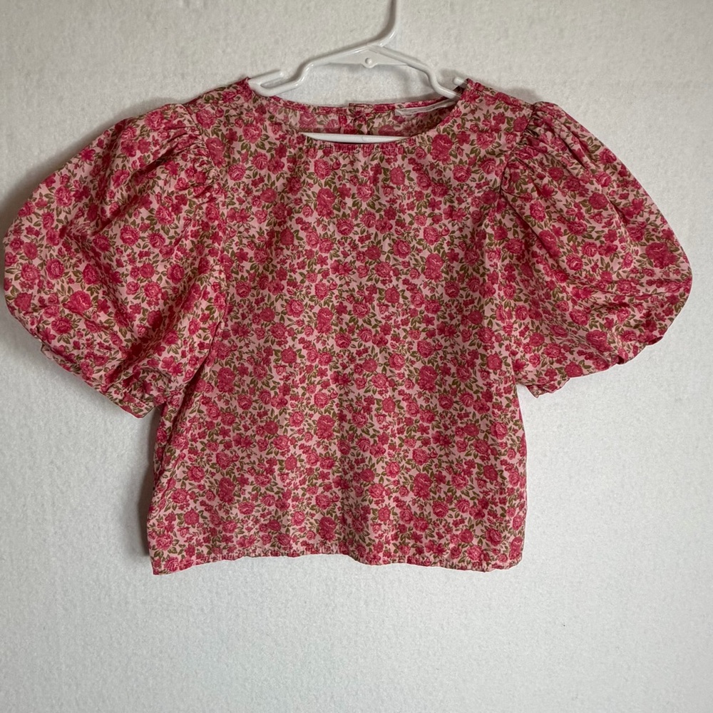 Zara Girls Floral Poplin Blouse